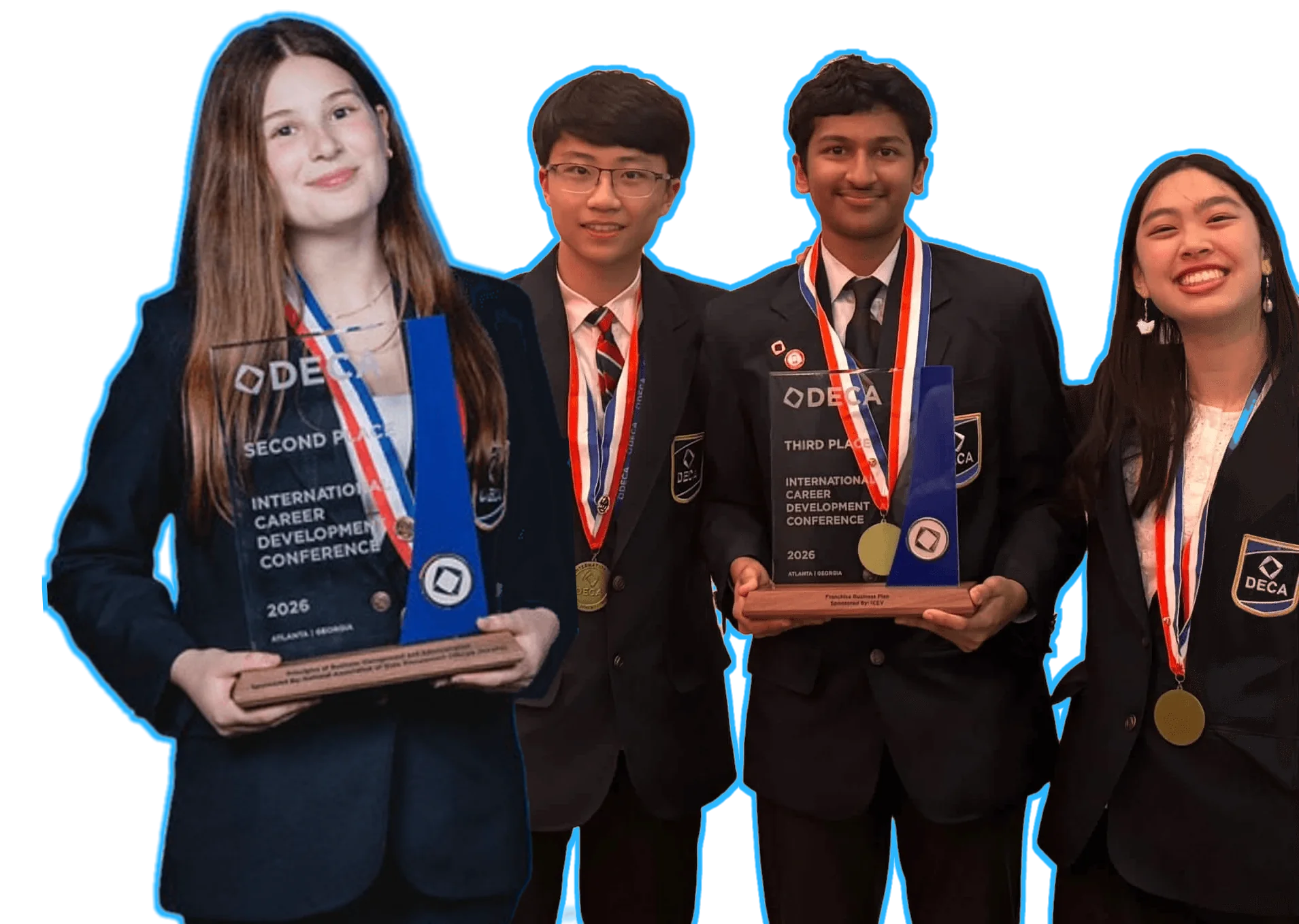 DECA competitors with their ICDC awards